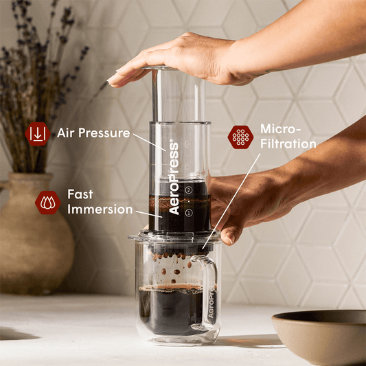 AeroPress Coffee Maker - Clear & Colors - Coffee Press for Convenient Recipe Control