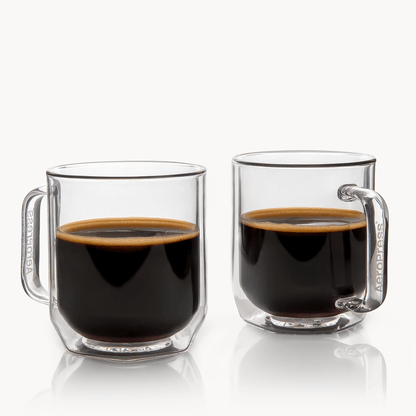 AeroPress Double Wall Glass Coffee Mug - 2 Pack - Serving Vessel for Freshly Brewed Coffee