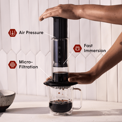 AeroPress Double Wall Glass Coffee Mug - 2 Pack - Serving Vessel for Freshly Brewed Coffee