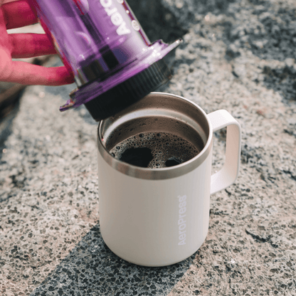 AeroPress Travel Coffee Mug - Stainless Steel - Serving Vessel for Freshly Brewed Coffee