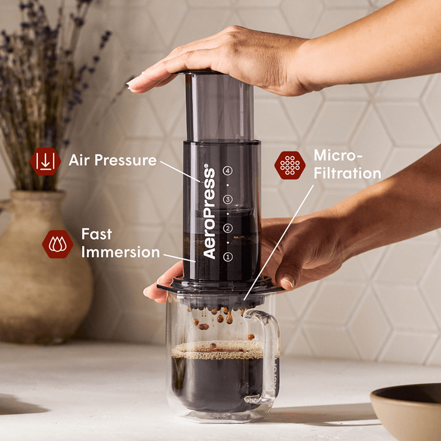 AeroPress Coffee Maker - Clear & Colors - Coffee Press for Convenient Recipe Control