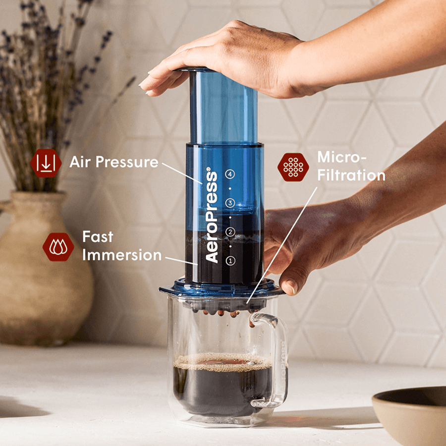 AeroPress Coffee Maker - Clear & Colors - Coffee Press for Convenient Recipe Control