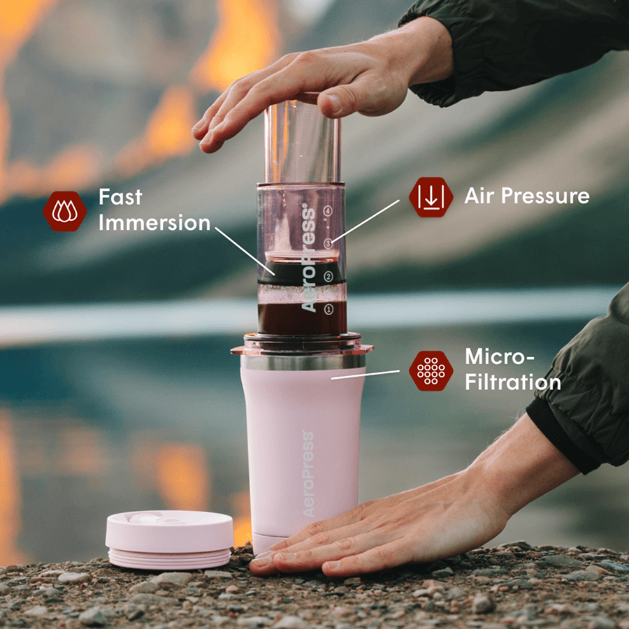 AeroPress Coffee Maker - Go Plus - Coffee Press for Convenient Recipe Control