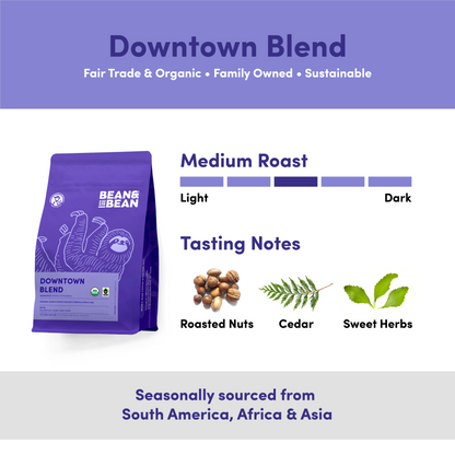 Downtown Blend Organic & Fair Trade - Roasted Coffee for Home Brewing Stations