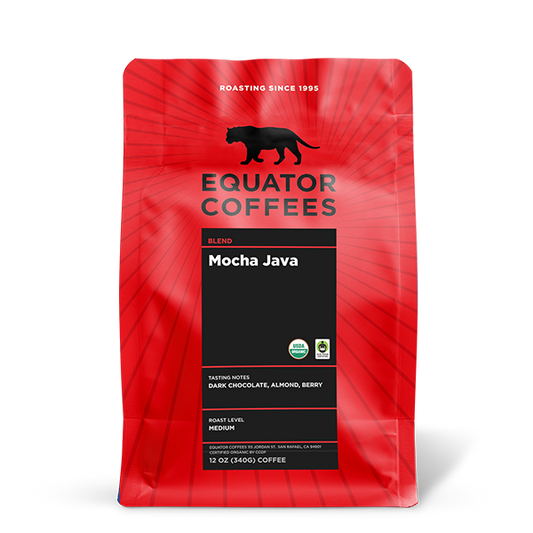 Mocha Java Fair Trade Organic 12 oz - Roasted Coffee for Home Brewing Stations
